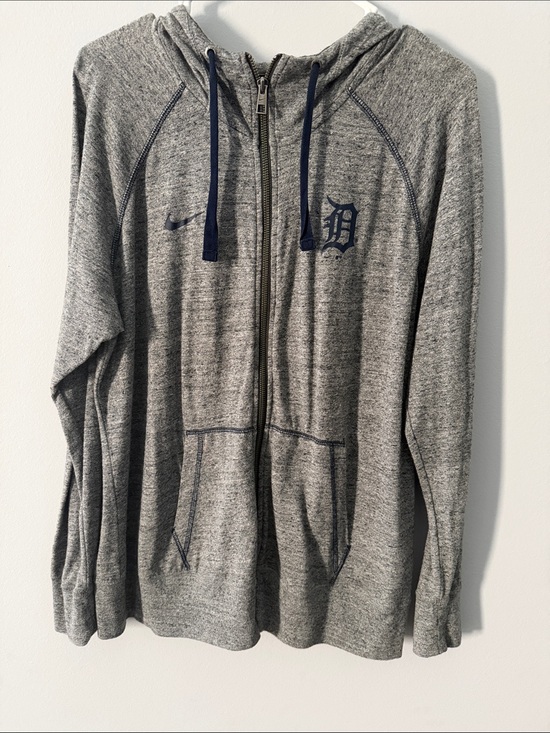 Nike Other - Nike Gray Full-Zip Detroit Tigers Hoodie with Navy Accents